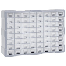 vidaXL Multi-drawer Organiser with 64 Drawers Tool Box Storage Cabinet Unit