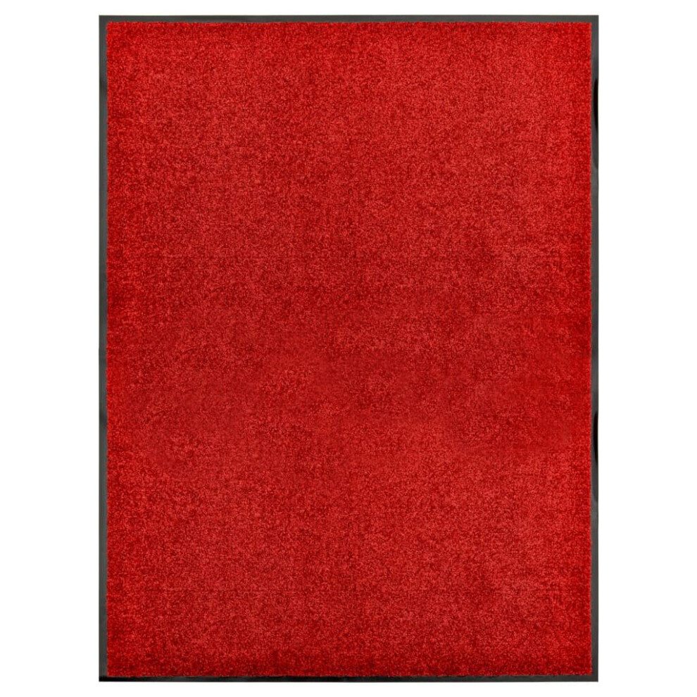 Vidaxl Doormat Washable Home Garden Barrier Entrance Rug For Front Door Red