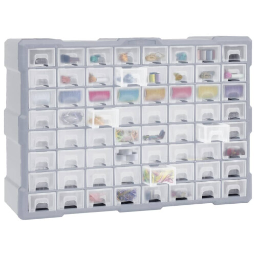 VidaXL vidaXL Multi-drawer Organiser with 64 Drawers Tool Box Storage Cabinet Unit 2