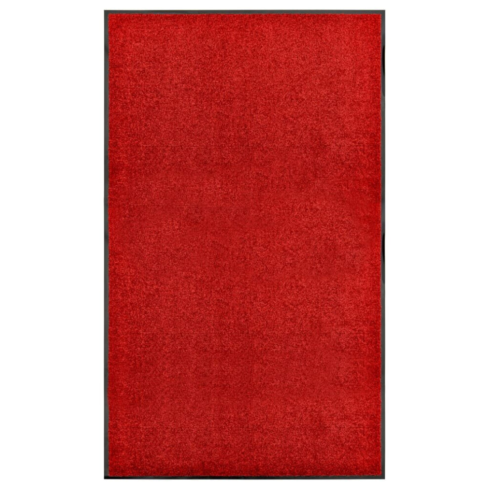 vidaXL Doormat Washable Red Home Garden Barrier Entrance Rug for Front Door