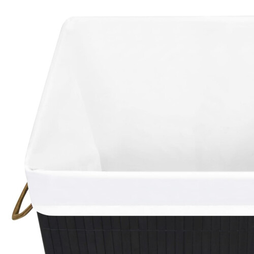 VidaXL vidaXL Bambus-Wäschekorb mit 1 Fach Schwarz 1