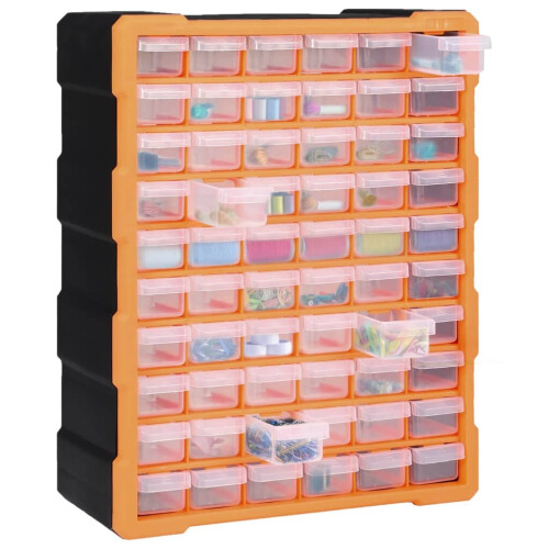 VidaXL vidaXL Multi-drawer Organiser with 60 Drawers Tool Box Storage Cabinet Unit 2