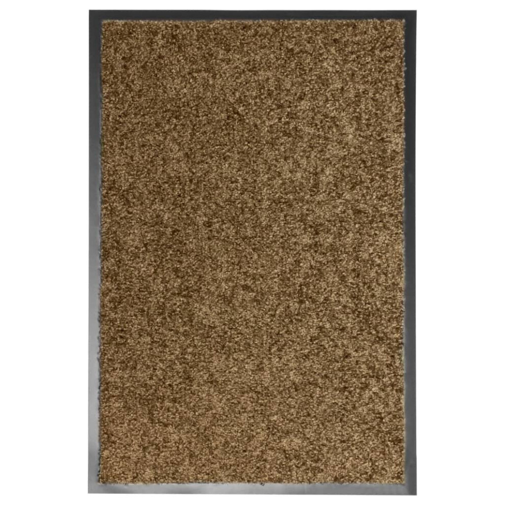 vidaXL Doormat Washable Brown Home Garden Barrier Entrance Rug for Front Door