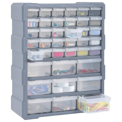 VidaXL vidaXL Multi-drawer Organiser with 39 Drawers Tool Box Storage Cabinet Unit 2