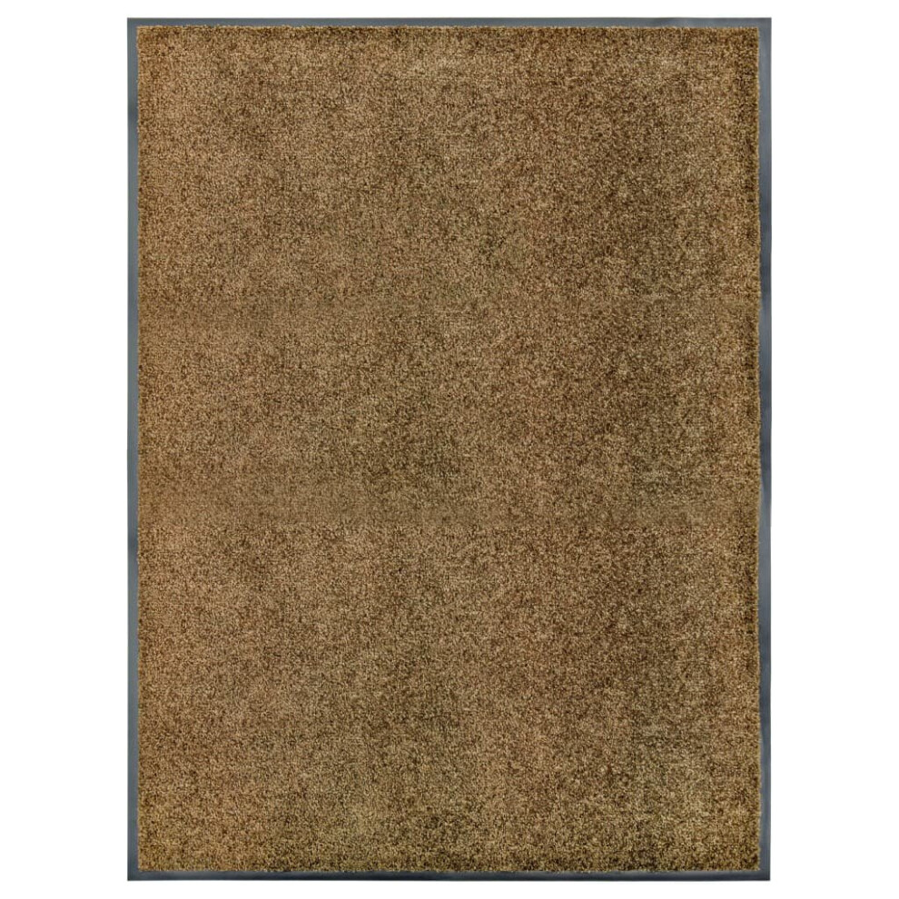 Vidaxl Doormat Washable Home Garden Barrier Entrance Rug For Front Door Brown