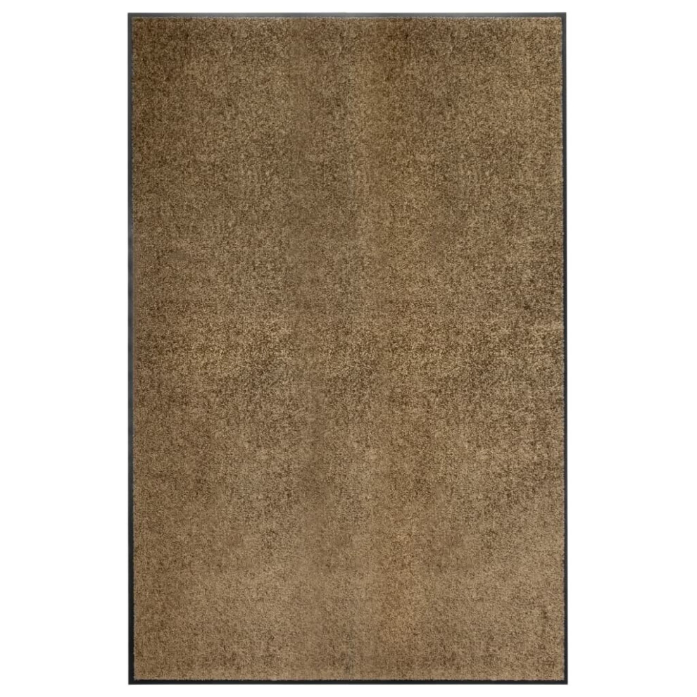 vidaXL Doormat Washable Brown Home Garden Barrier Entrance Rug for Front Door