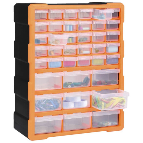 VidaXL vidaXL Multi-drawer Organiser with 39 Drawers Tool Box Storage Cabinet Unit 2