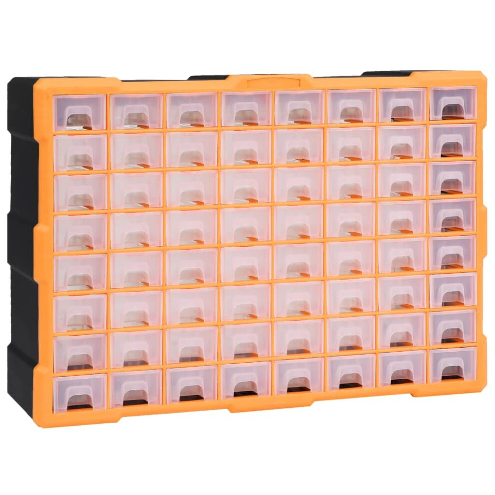 vidaXL Multi-drawer Organiser with 64 Drawers Tool Box Storage Cabinet Unit