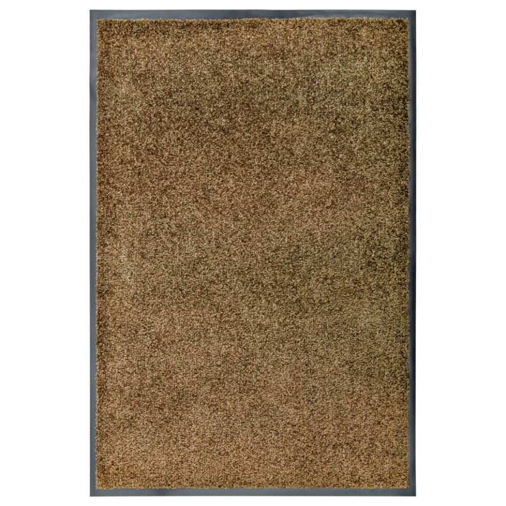 vidaXL Doormat Washable Brown Home Garden Barrier Entrance Rug for Front Door