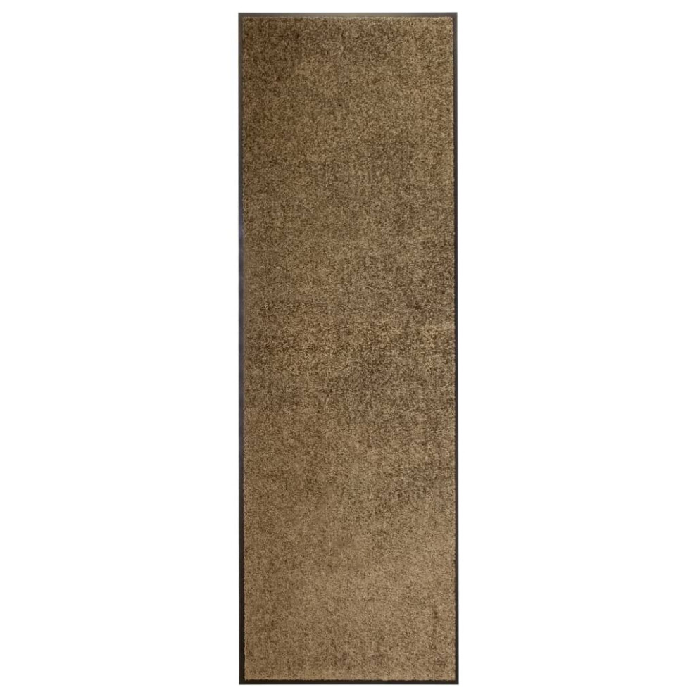 vidaXL Doormat Washable Brown Home Garden Barrier Entrance Rug for Front Door