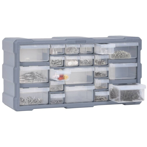 VidaXL vidaXL Multi-drawer Organiser with 22 Drawers Tool Box Storage Cabinet Unit 1