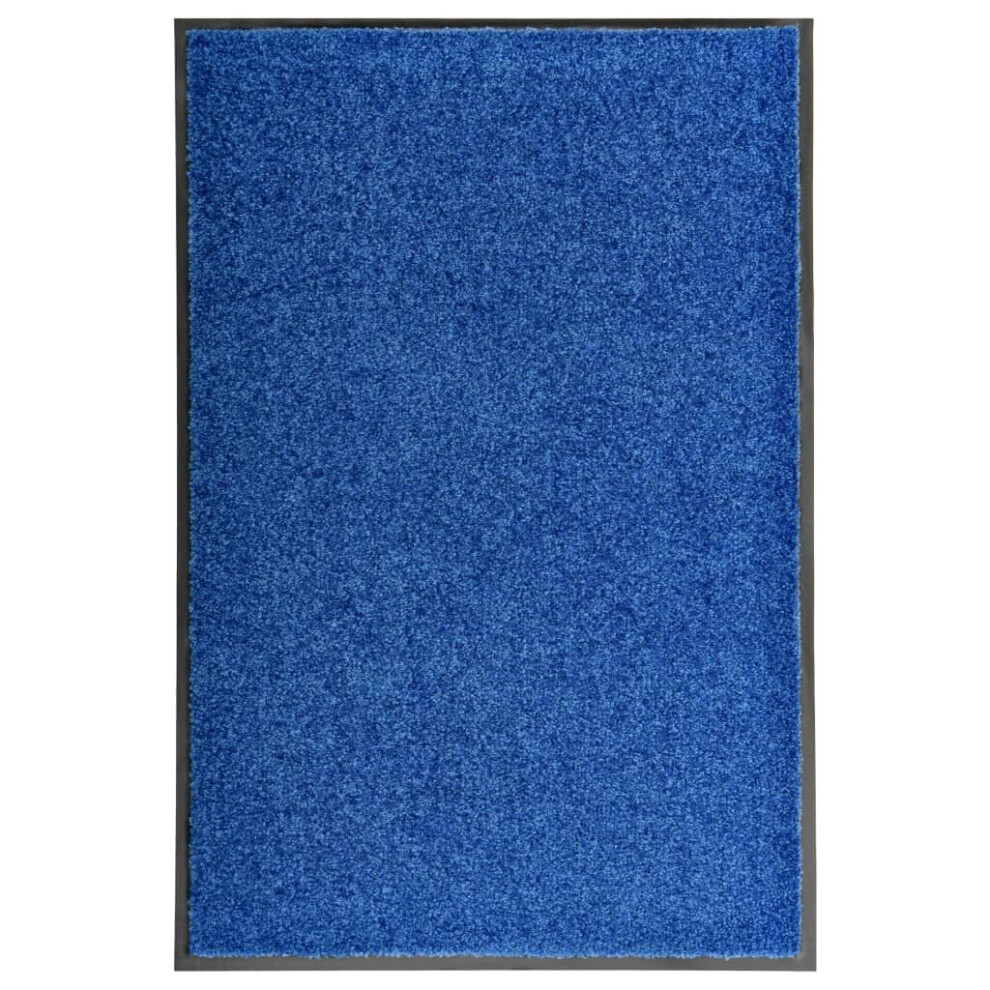 Vidaxl Doormat Washable Home Garden Barrier Entrance Rug For Front Door Blue