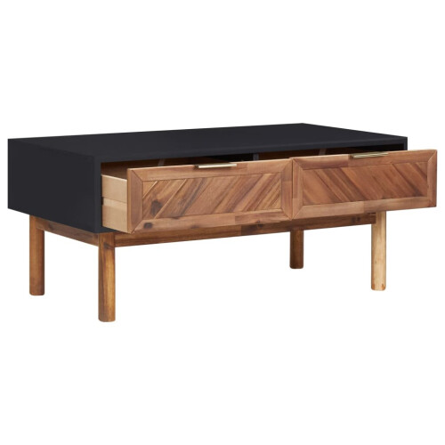 VidaXL vidaXL Solid Acacia Wood Coffee Table MDF Side Telephone Table Living Room 1