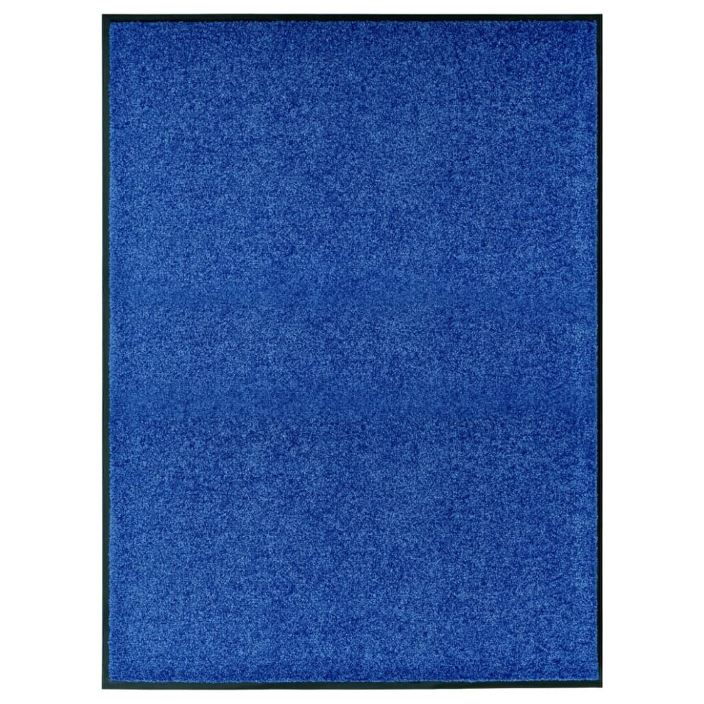 vidaXL Doormat Washable Blue Home Garden Barrier Entrance Rug for Front Door