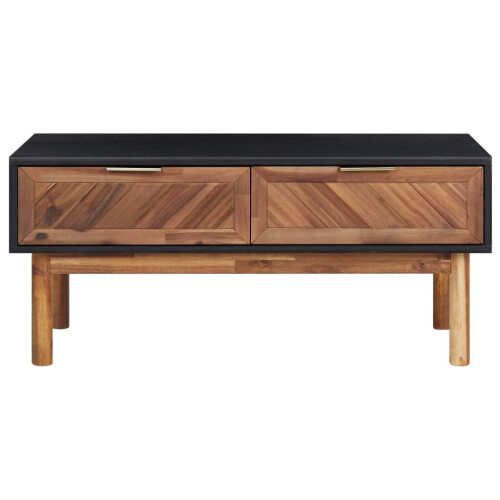 VidaXL vidaXL Solid Acacia Wood Coffee Table MDF Side Telephone Table Living Room 2