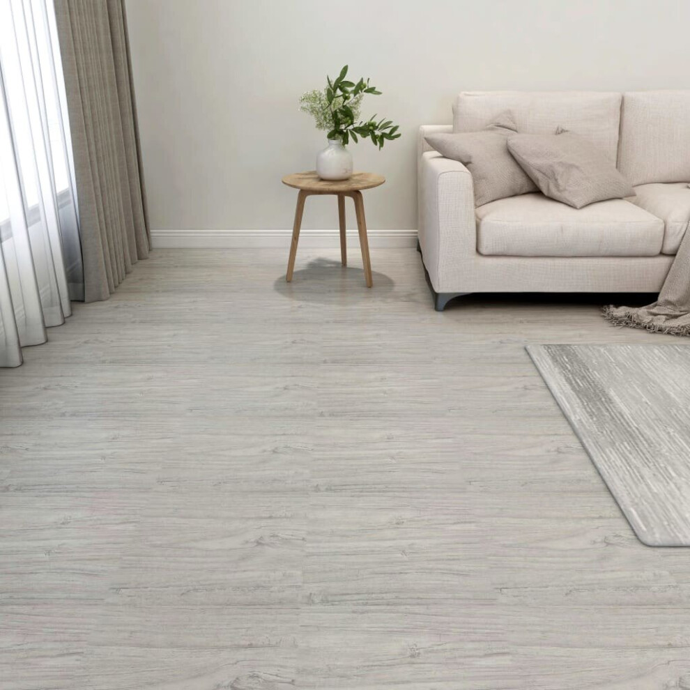 vidaXL 55x Self-adhesive Flooring Planks PVC 5.11 m² Light Grey Home Floor Tile