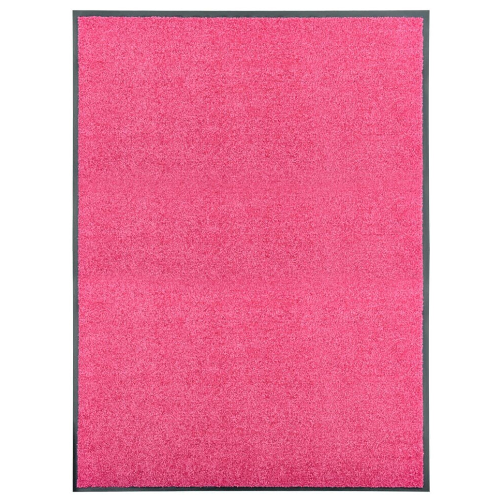 Vidaxl Doormat Washable Home Garden Barrier Entrance Rug For Front Door Pink