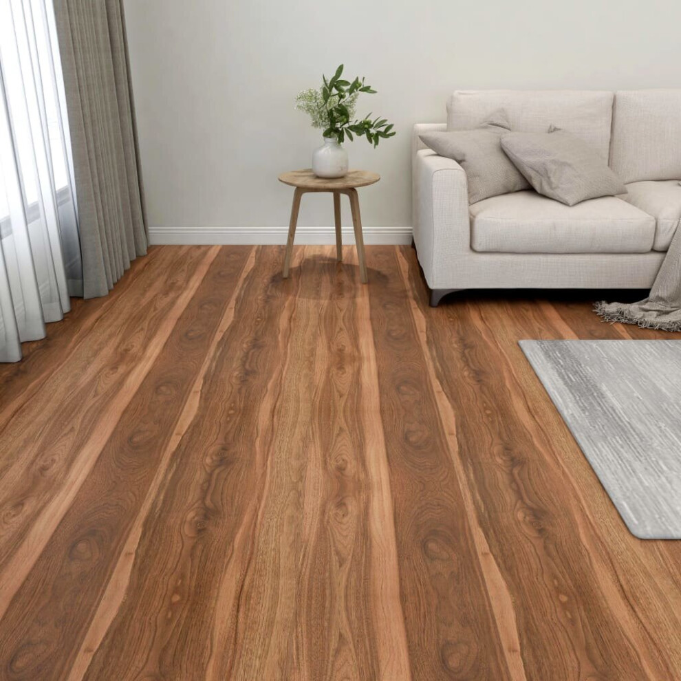 vidaXL 55x Self-adhesive Flooring Planks PVC 5.11 m² Brown Floor Tile Cover