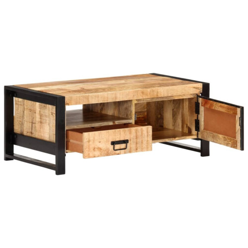 VidaXL vidaXL Rough Mango Wood Coffee Table Side End Desk Accent Couch Sofa Table 2