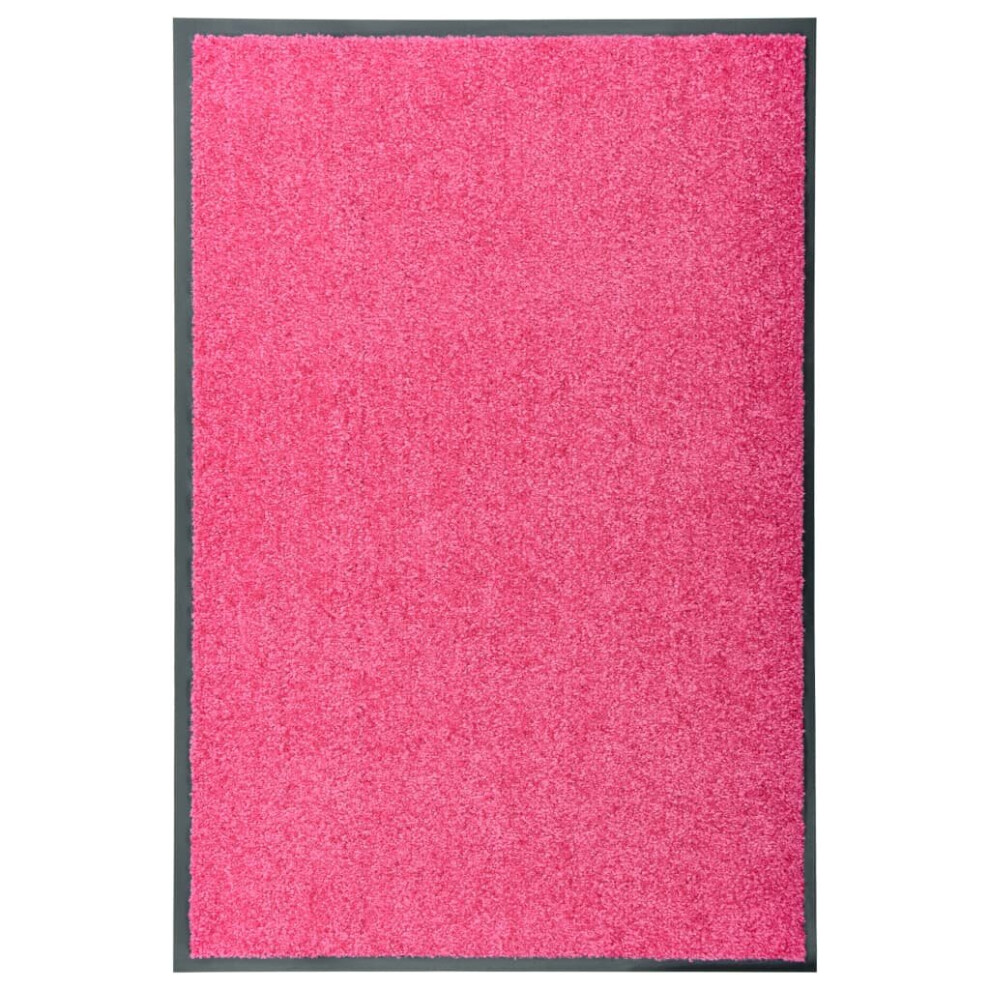 Vidaxl Doormat Washable Home Garden Barrier Entrance Rug For Front Door Pink