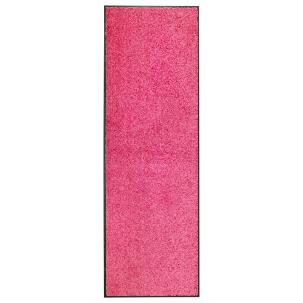 Vidaxl Doormat Washable Home Garden Barrier Entrance Rug For Front Door Pink
