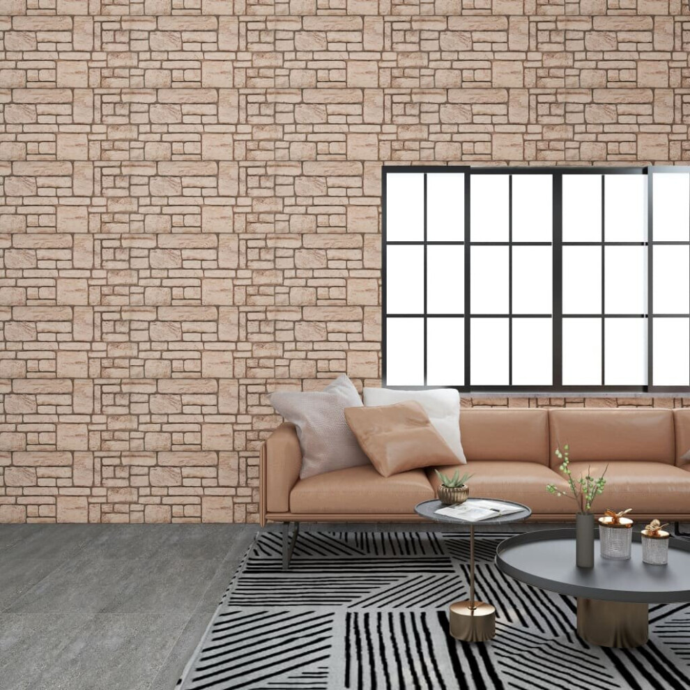 vidaXL 11x 3D Wall Panels with Beige Brick Design EPS Cladding Tile Decor