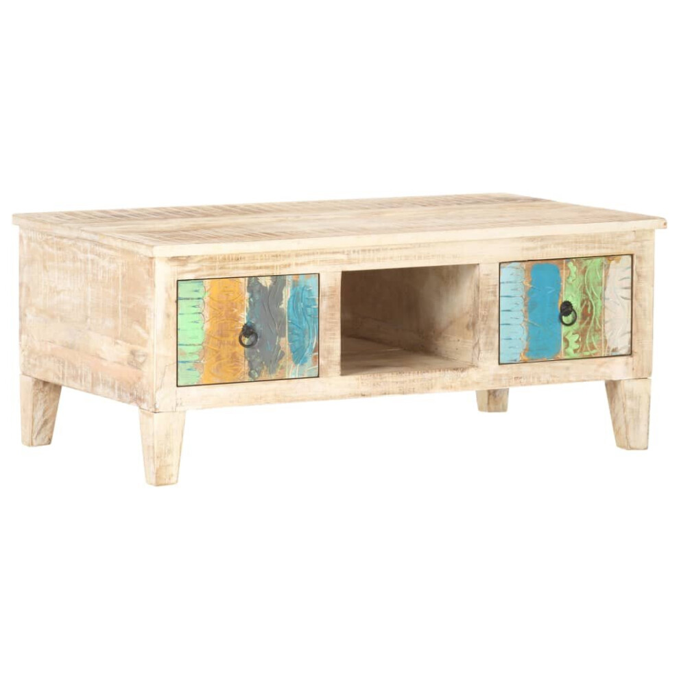 vidaXL Rough Acacia Wood Coffee Table Wooden Couch Sofa Accent Table Tea Desk