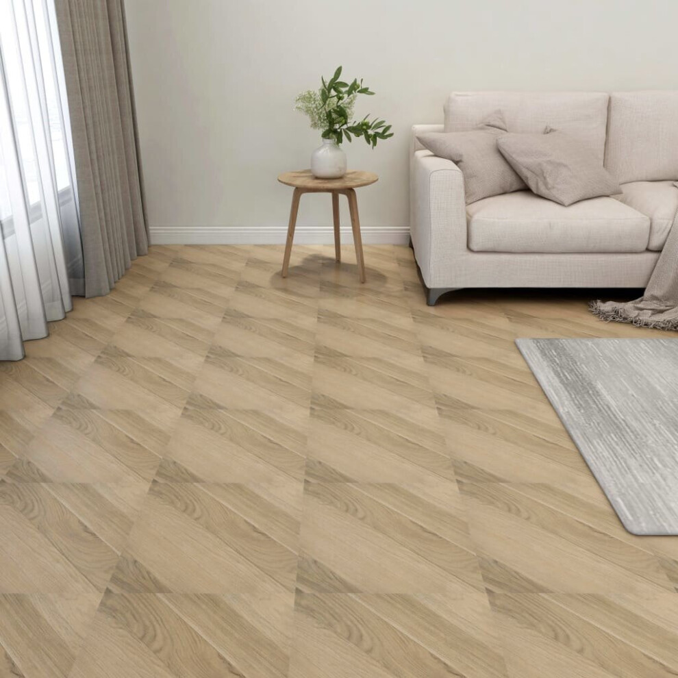 vidaXL 55x Self-adhesive Flooring Planks PVC 5.11 mÂ² Brown Striped Floor Tile