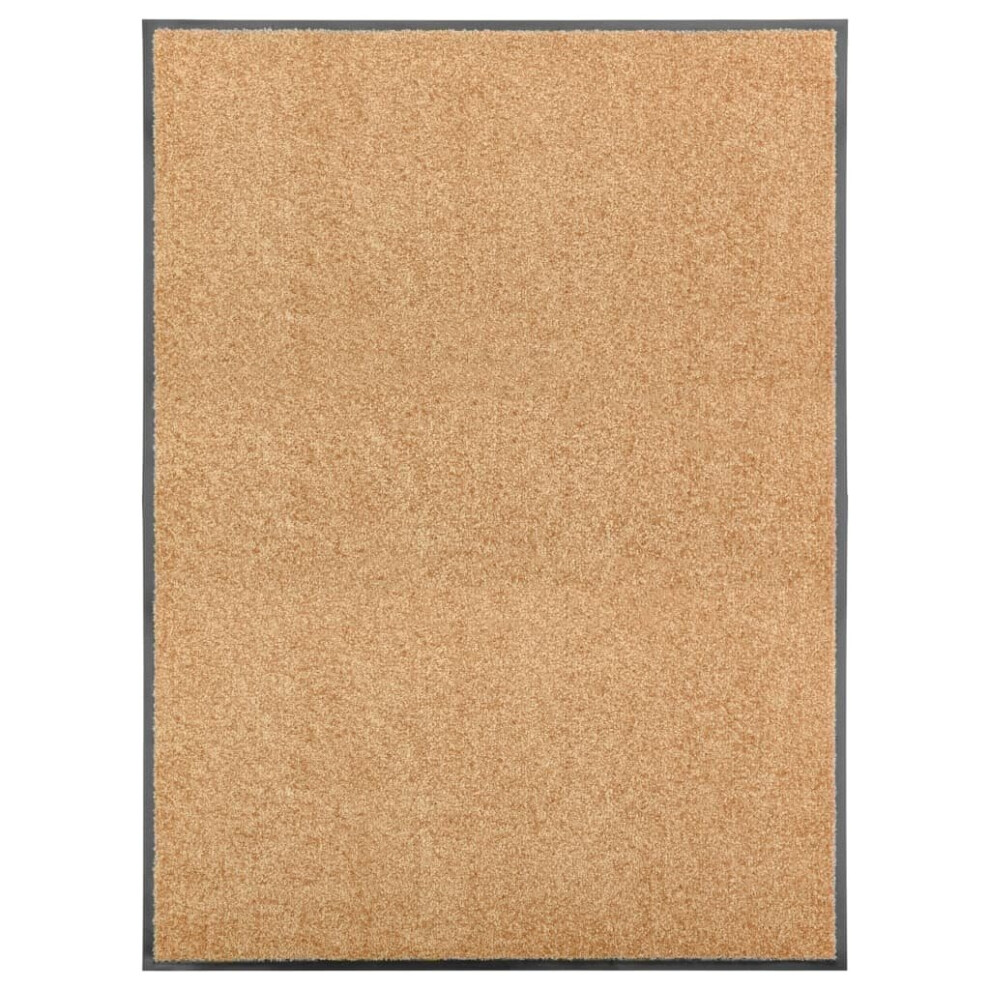 vidaXL Doormat Washable Cream Home Garden Barrier Entrance Rug for Front Door