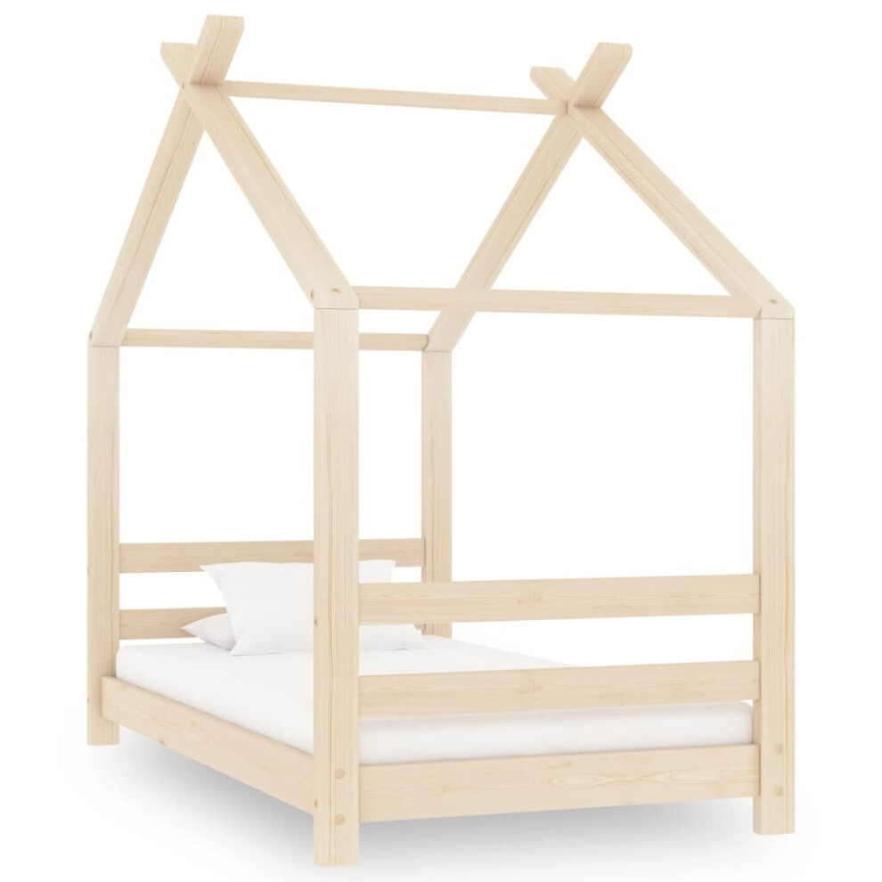 Vidaxl Solid Pine Wood Kids Bed Frame Toddler Children Bedstead Furniture