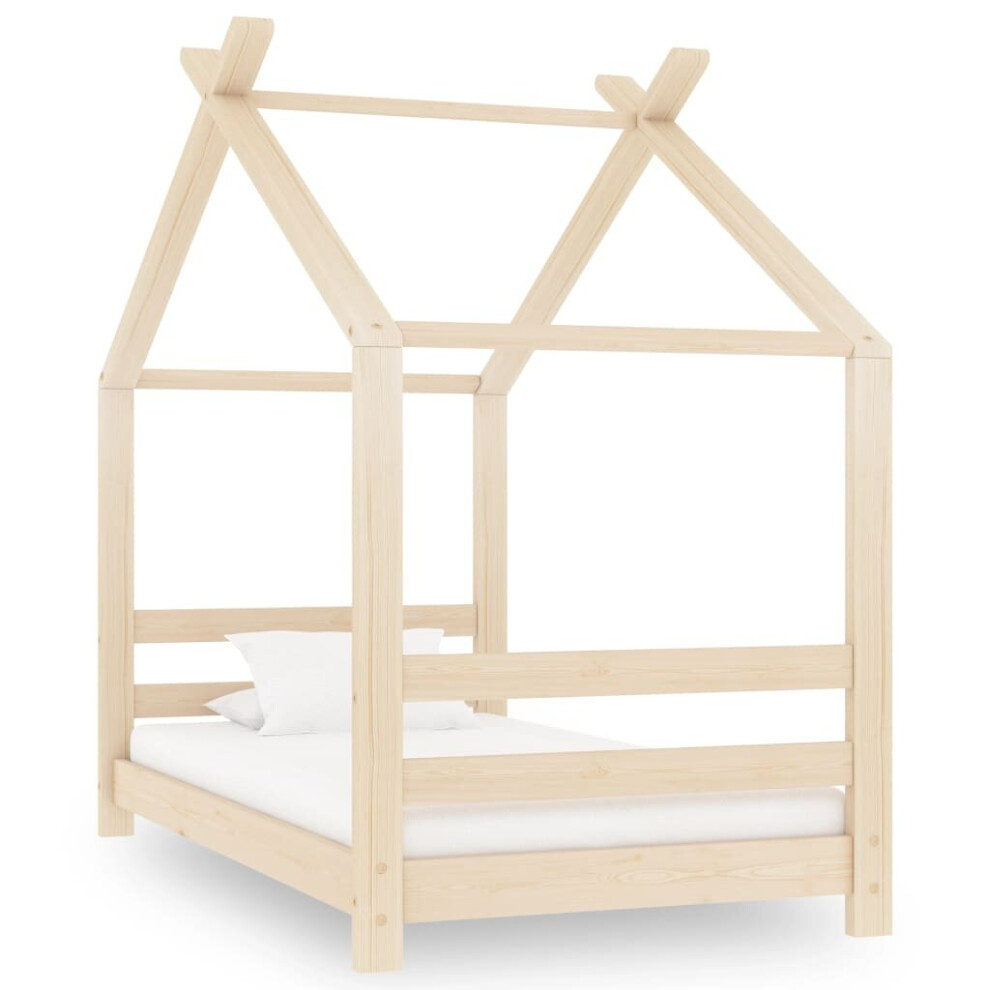 vidaXL Solid Pine Wood Kids Bed Frame Toddler Children Bedstead Furniture