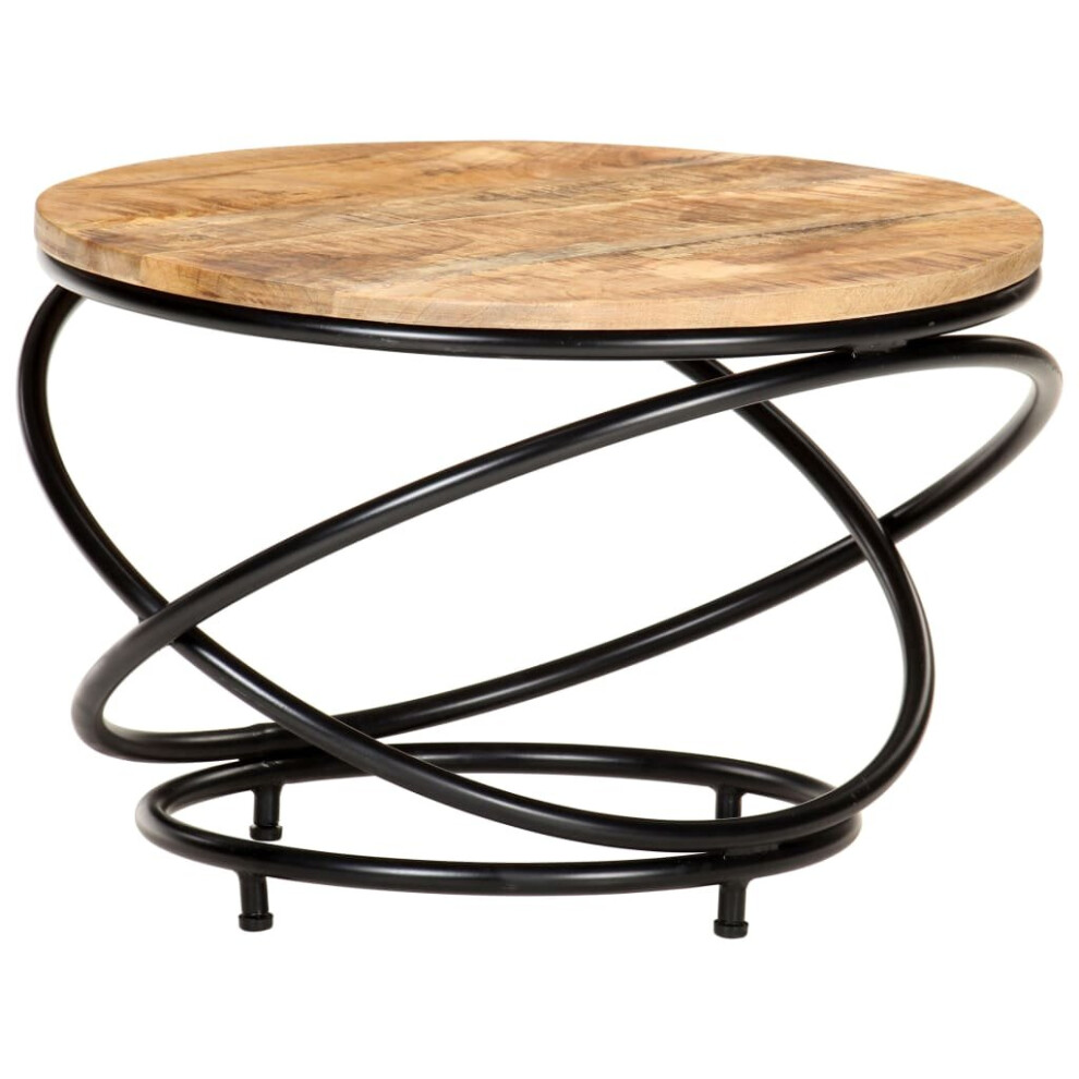 Vidaxl Solid Rough Mango Wood Coffee Table Black Wooden Accent End Side Table