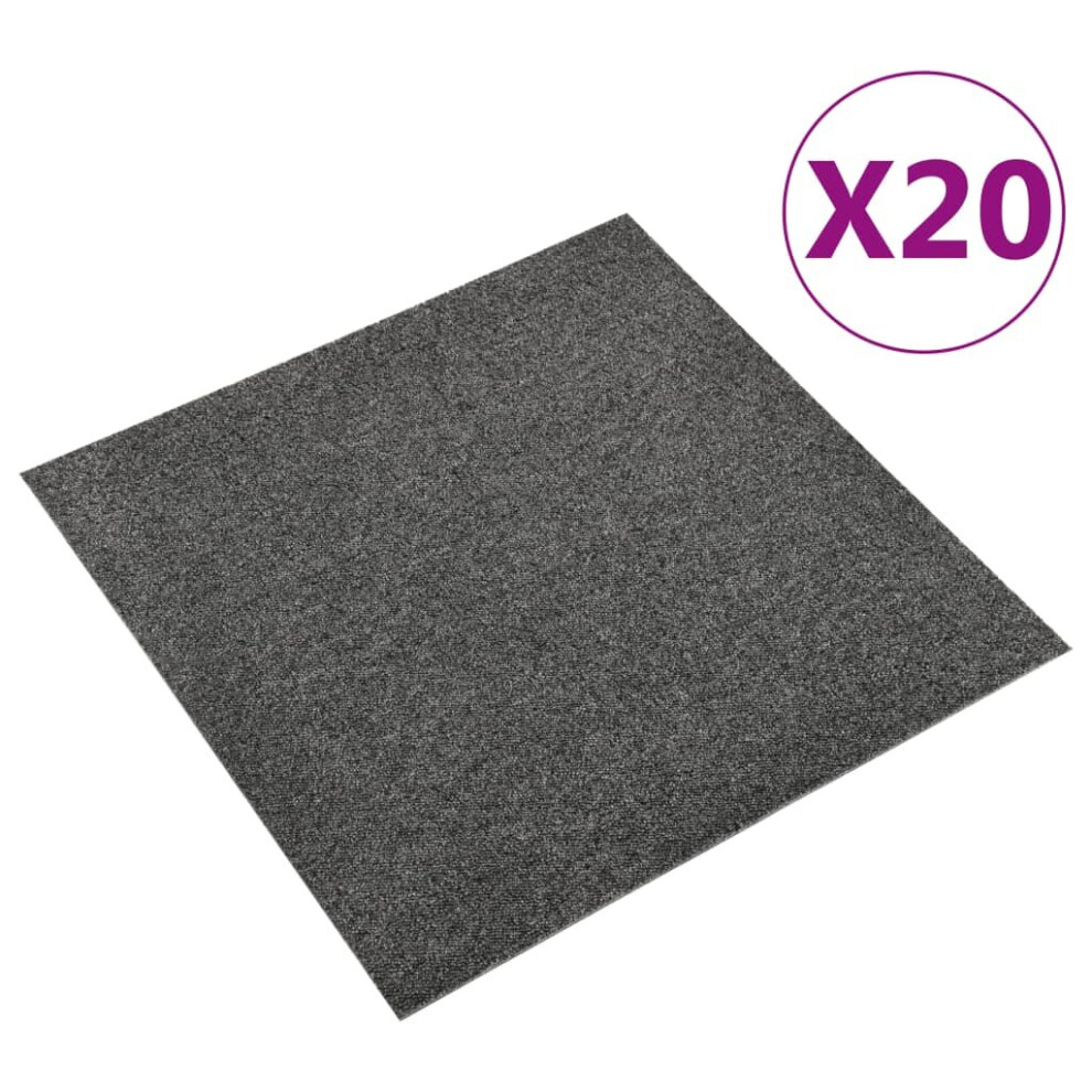 vidaXL 20x Carpet Floor Tiles 5 mÂ² 50x50 cm Anthracite Flooring Mat Bedroom