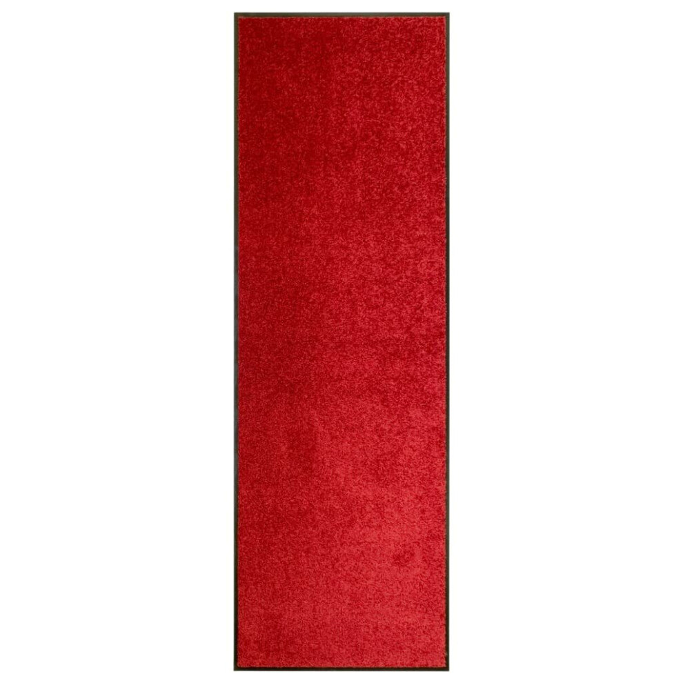 vidaXL Doormat Washable Red Home Garden Barrier Entrance Rug for Front Door