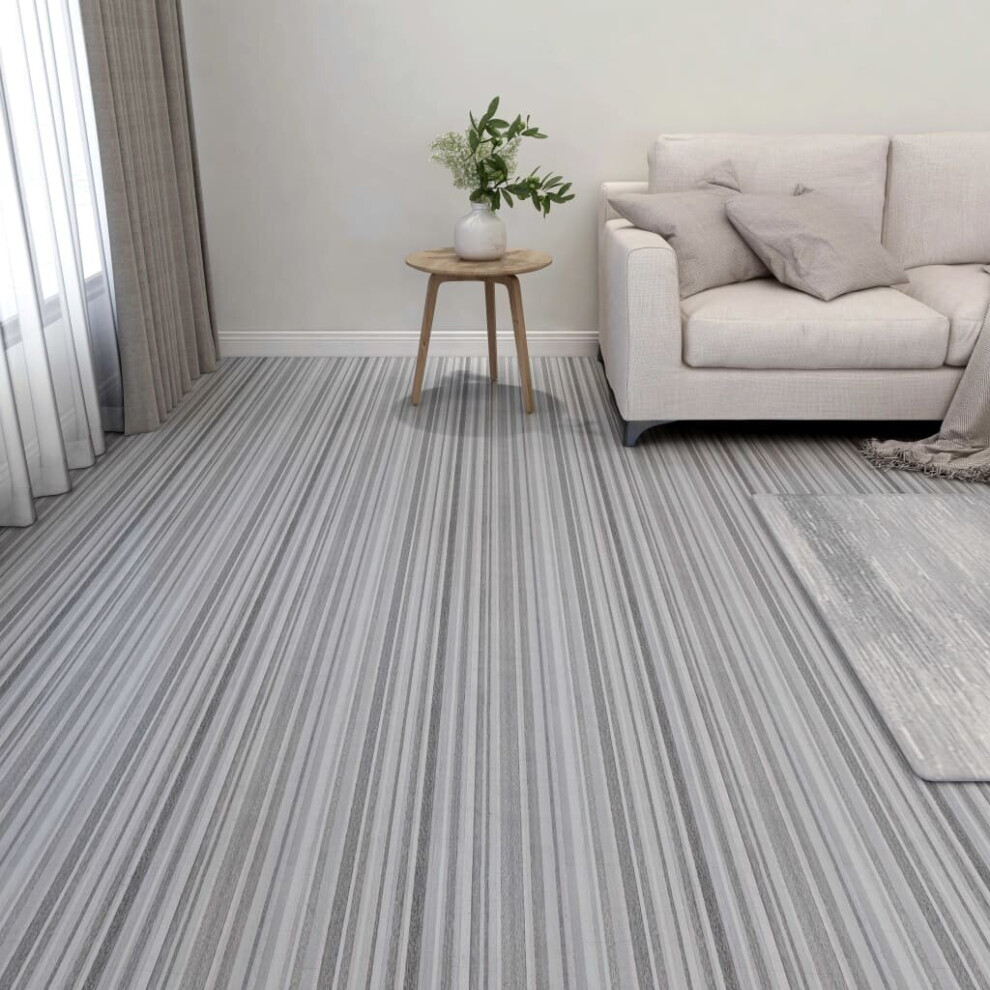 vidaXL 55x Self-adhesive Flooring Planks PVC 5.11 mÂ² Light Grey Laminate Floor