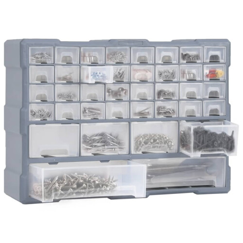 VidaXL vidaXL Multi-drawer Organiser with 38 Drawers Tool Box Storage Cabinet Unit 1