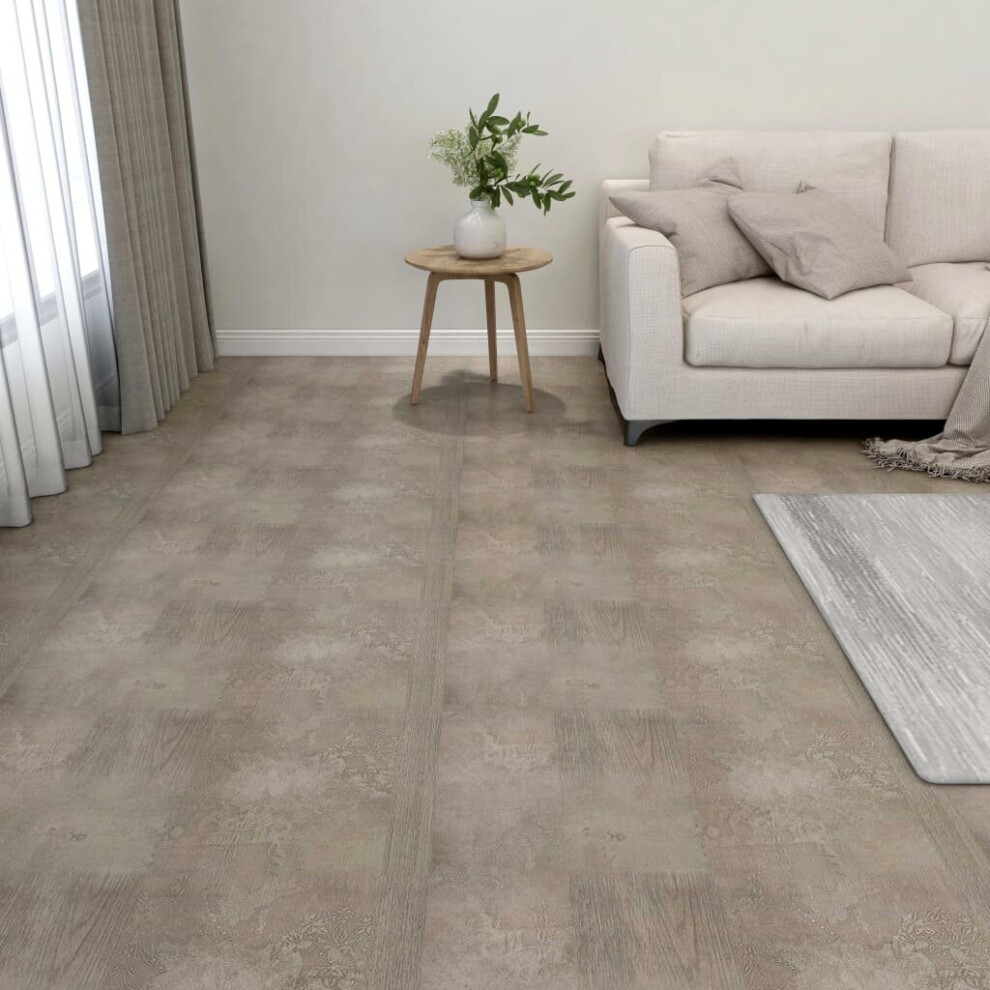 vidaXL 55x Self-adhesive Flooring Planks PVC 5.11 mÂ² Grey Floor Tile Cover