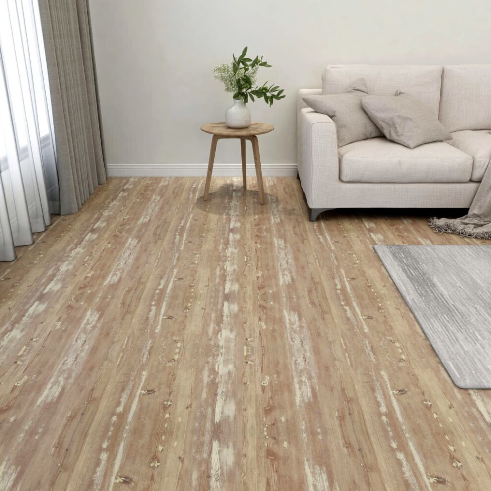 vidaXL 55x Self-adhesive Flooring Planks PVC 5.11 m² Brown Floor Tile Cover