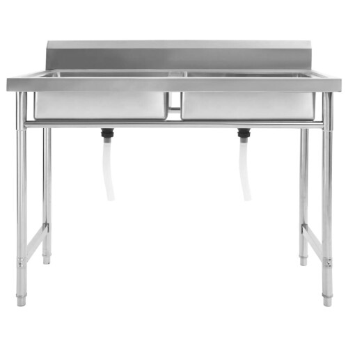 VidaXL vidaXL Kitchen Sink Double Basin Stainless Steel Durable Solid Stable Sinks 1
