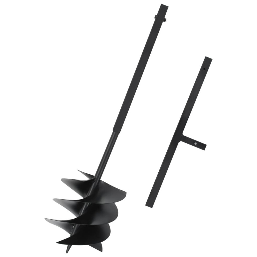 vidaXL Ground Drill with Handle 250mm Steel Black Augers Garden Earth Drill