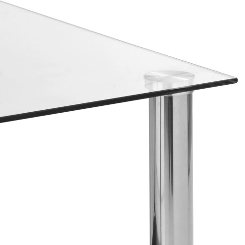 VidaXL vidaXL Side Table Transparent Tempered Glass Coffee Sofa Accent Console Desk 2