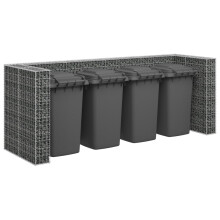 vidaXL Gabion Wall for Garbage Bins Galvanised Steel Waste Container Enclosure