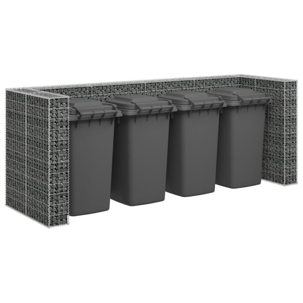 vidaXL Gabion Wall For Garbage Bins Galvanised Steel Waste Container Enclosure