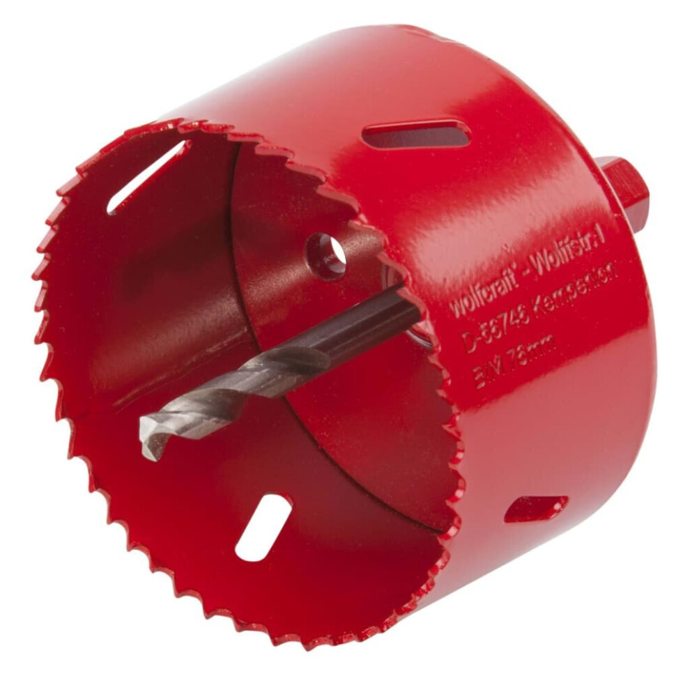 wolfcraft Hole Saw 76mm Bi-Metal Red Drill Accessory Cutter Tool Set Saw Blade