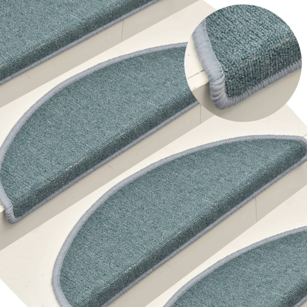 Vidaxl 15X Carpet Stair Treads Stair Step Rug Protection Cover Decor Blue