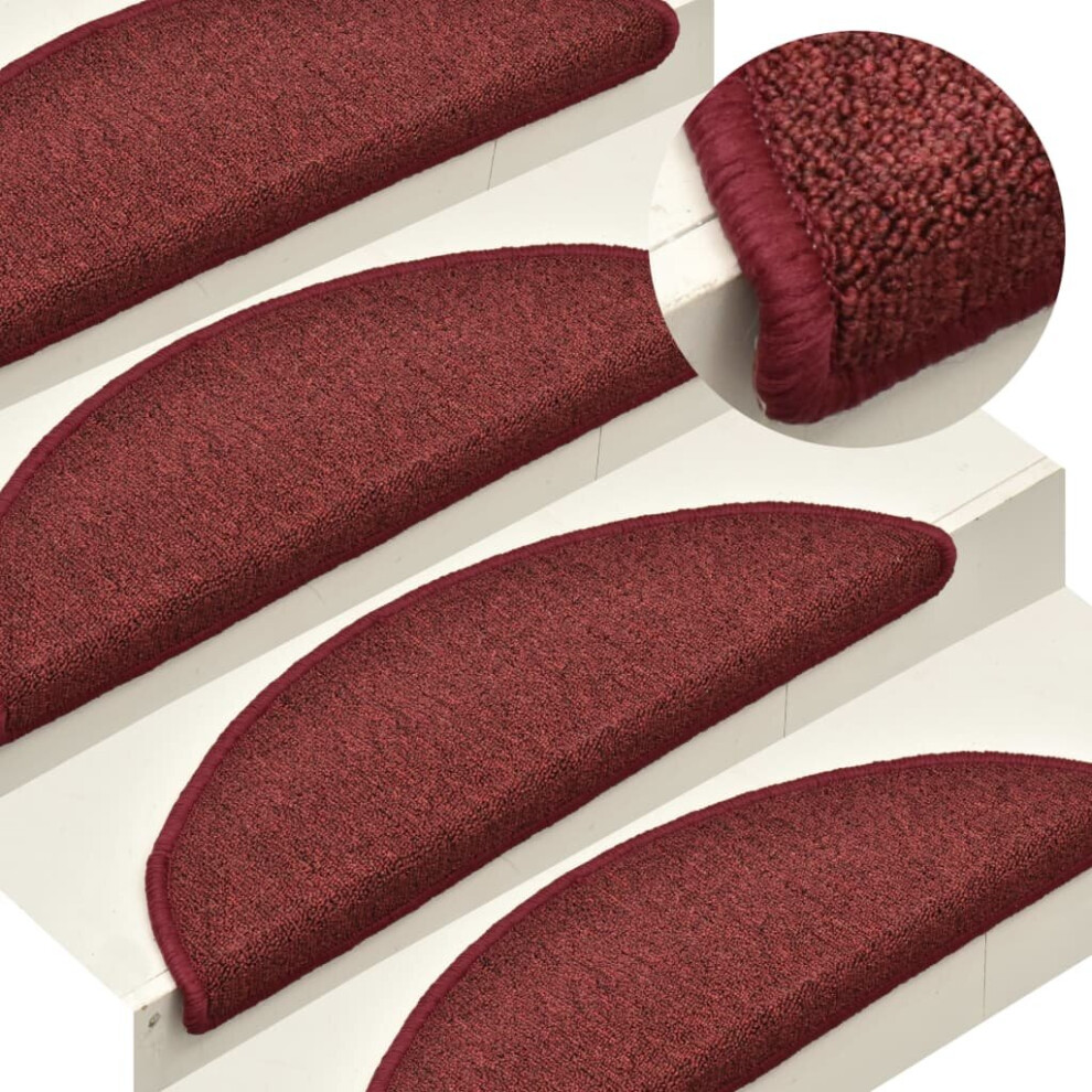 Vidaxl 15X Carpet Stair Treads Red Stair Step Rug Protection Cover Home Decor