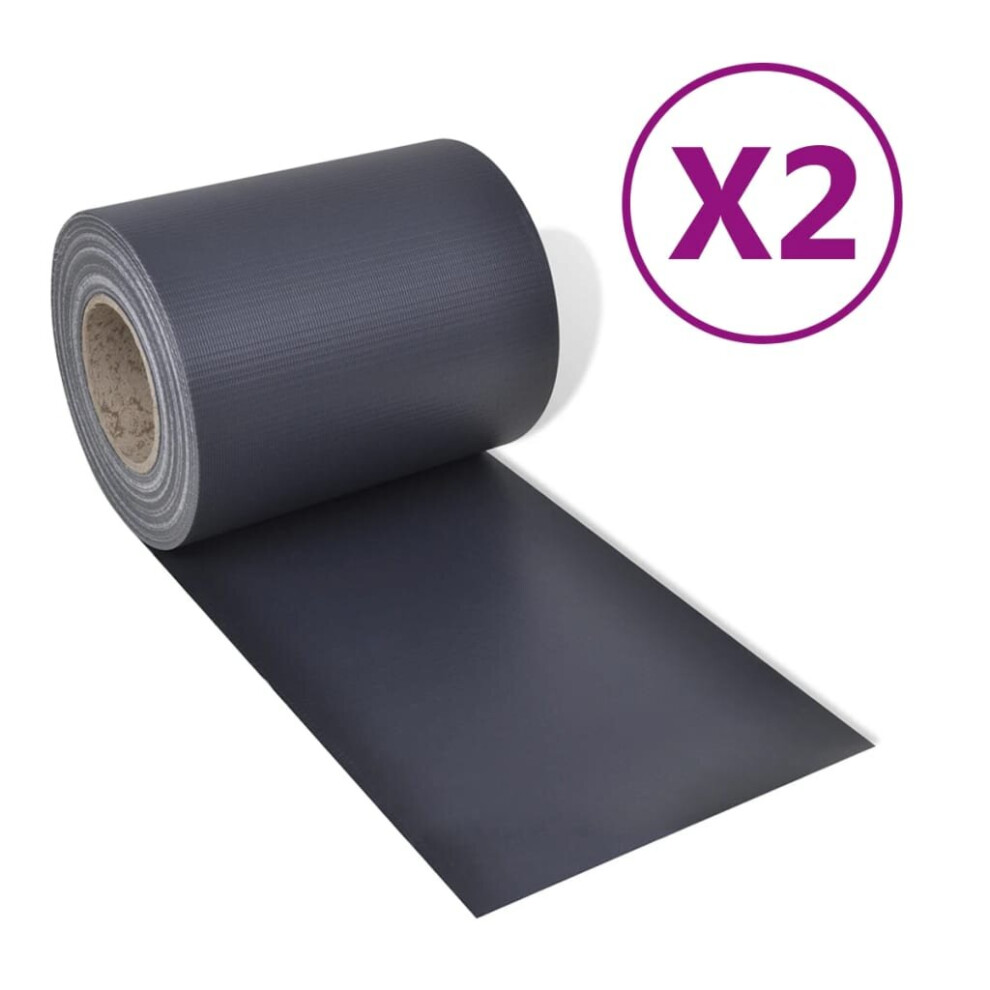 Vidaxl 2X Garden Privacy Screens Pvc 70X0.19m Barrier Fence Panel Dark/Grey