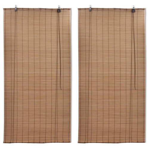 VidaXL vidaXL Bamboo Roller Blinds 2 pcs Brown 120x220 cm - Natural Light Filter, Easy to Attach - Kitchen Ready | Code 3057520