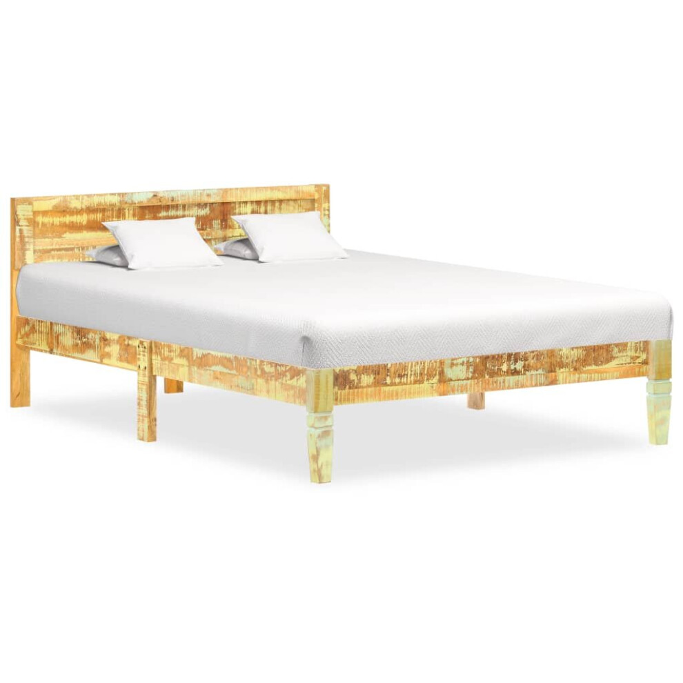 vidaXL Bed Frame Solid Reclaimed Wood 120x200cm Wooden Double Guest Bed Base