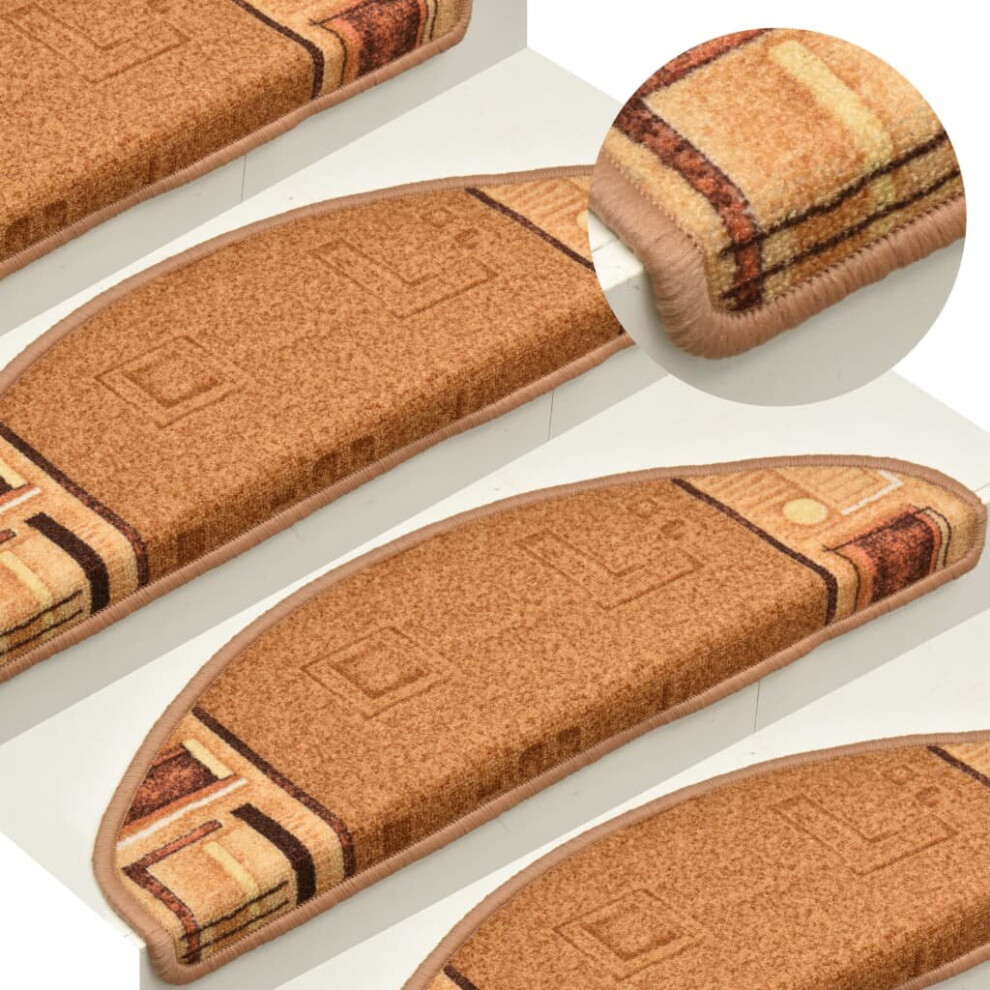 Vidaxl 15X Self-Adhesive Stair Mats Beige Staircase Protector Stair Tread